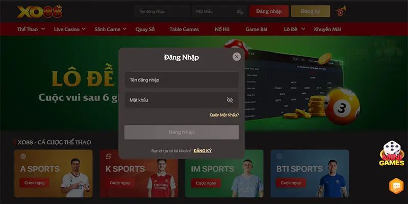 Chọn lệnh “Đăng nhập” tại trang chủ