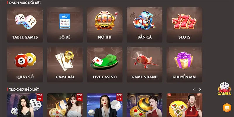 Sở hữu kho game cá cược vô cùng khổng lồ